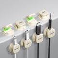 8 Pack Adhesive Cable Clips White Spring Loaded Cord Holders for Nightstand, Desk, Wall, Car, or Bedside Ideal Charging Cable Organizer for Home or Office Setup