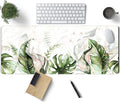 Green Tropical Leaves Desk Mat XL Large Gaming Mouse Pad Green Sage Plant Laptop Keyboard Mouse Mat Office Supplies Desk Decor Accessories for Women, Desk Mats Pads on top of Desks, 31.5x11.8 in