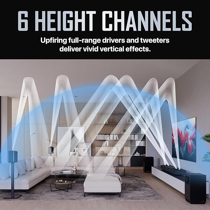 Nakamichi Shockwafe 11.2.6 Channel Dolby Atmos/DTS:X Soundbar with Upgraded Dual 10” Subwoofers, Wireless Bipolar Surrounds, 6 Height Channels, AHD Ultra, 31 Punktkilde Drivers (2025 Flagship)