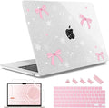 May Chen for MacBook Air 13.6 inch Case A3240 M4 A3113 M3 A2681 M2 with Retina Dispaly, 2025 2024 2023 2022 Release, Plastic Hard Shell Case with Screen Protector & Keyboard Cover, Snowflake Bow