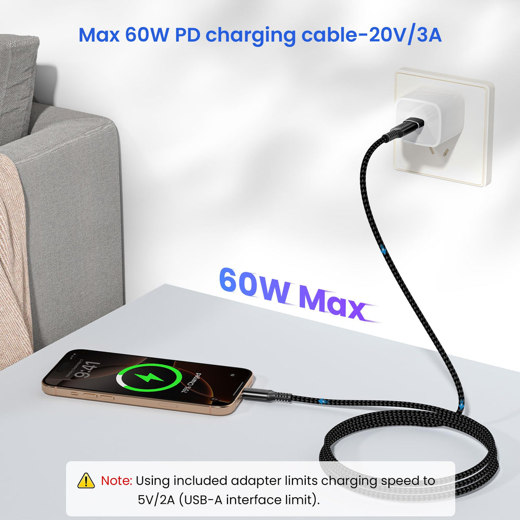 Elebase for Samsung Z Fold Flip 7 USB C Charging Cord 6.6FT with Adapter