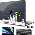 MEEgoodo for MacBook Air 13 inch Case 2021 2020 2019 2018 Released A2337 M1 A2179 A1932 with Touch ID, Plastic Hard Shell & Keyboard Cover Compatible with MacBook Air Case 13.3, Astronauts & Alien