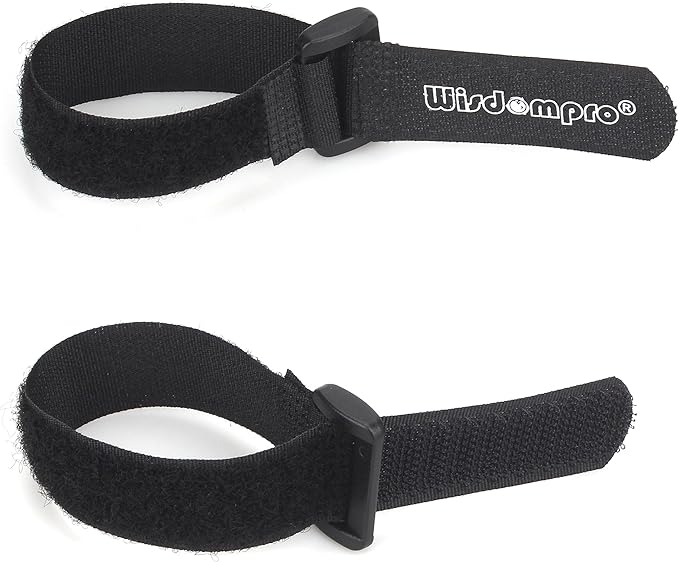 20 Pack 0.8 x 8 Inches Hook and Loop Reusable Fastening Cable Tie Down Straps by Wisdompro - Reusable, Durable Functional Ties to Keep Your Home, Office, Workspace from Tangled Messes of Cords