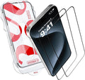 Tempered Glass Screen Protector for iPhone 15 Pro Max – Full Edge-to-Edge Protection 15 Pro Max Screen Protector with Applicator 9H Hardness Oleophobic Coating - Glass For Iphone 15Pro Max
