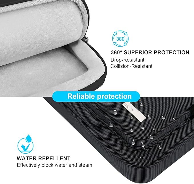Lacdo 360° Protective Laptop Shoulder Bag, 16 inch Laptop Sleeve Case for 15.6 inch Acer HP Lenovo Dell ASUS Laptop, 16" New Pro M4/M3/M2/M1 Pro/Max A3403 A3186 2024-2019 Computer Bag, Black