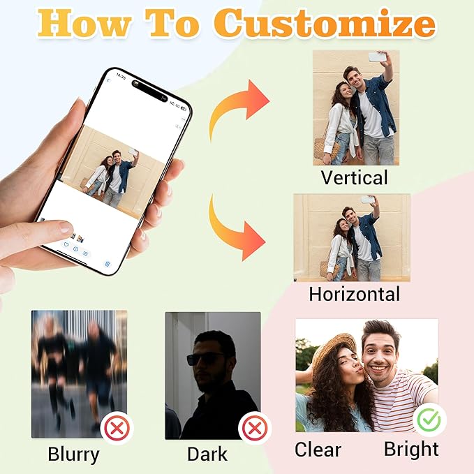 Easycosy Custom Photo Puzzles 35/70/120/300/500/1000 Pieces for Adults Families Personalized Picture Text Jigsaw Puzzle Gift for Holiday Birthday Wedding Anniversay(Horizontal/Vertical)