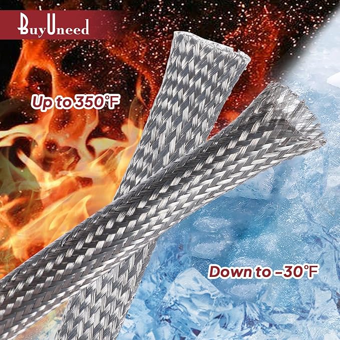 Tinned Copper Metal Braid Sleeving Wire Shielding Sleeve Braided Copper Ground Straps EMI/RFI Interference Expandable Flat Mesh Shielding Cable for Protect Wire (1/2inch-13ft)