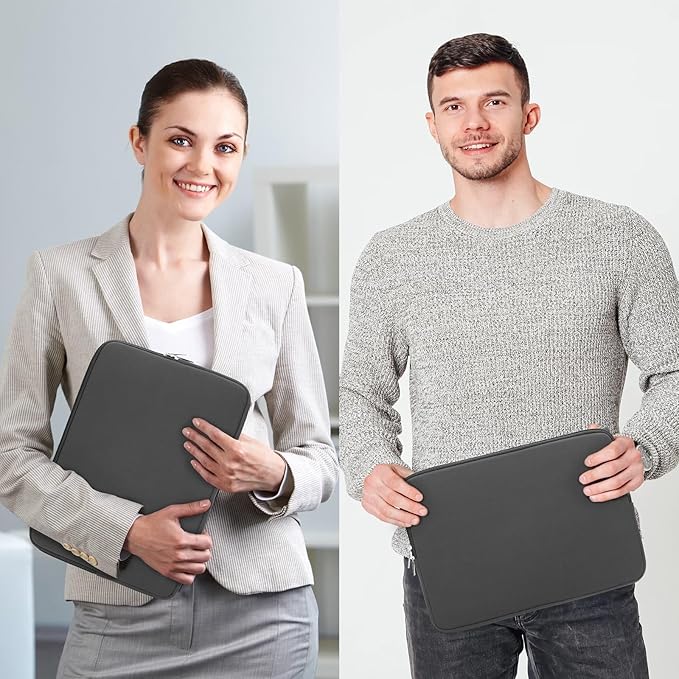 RAINYEAR 11-11.6 Inch Laptop Sleeve Protective Case Soft Lining Carrying Bag Padded Zipper Cover Compatible with 11.6" MacBook Air for 11" Notebook Computer Tablet Chromebook (Gray, Upgraded Version)