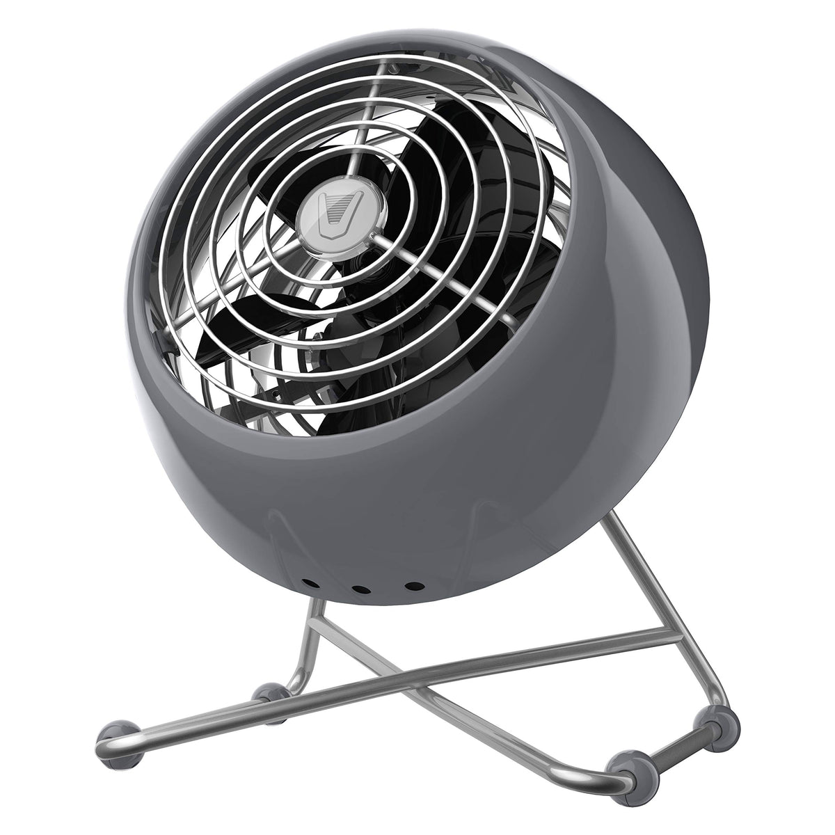 Vornado VFAN™ Mini Modern Personal Desk Fan with 2-Speed Control, Adjustable Tilt, Quiet Metal Air Circulator for Office, Bedroom, Dorm, Compact Desktop Cooling Device, Storm Gray