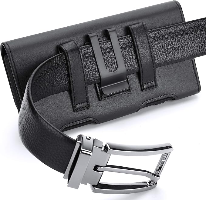 BECPLT for Samsung Galaxy S25 S24 S23 S22 5G S21 5G Holster Case, for iPhone 17 Pro 17 16 15 Pro Leather Pouch Case Holster with Belt Clip & Belt Loops with Card Holder for Apple iPhone 15 14 13 12