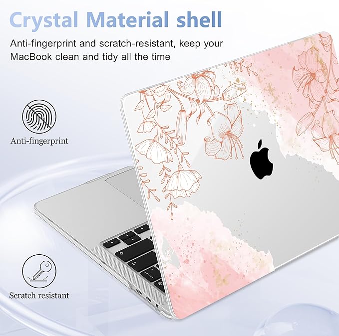 for MacBook Pro 16 inch Case 2019 2020 Release Model A2141, Plastic Hard Shell Cover with Keyboard Cover for MacBook Pro 16 inch with Touch Bar & Touch ID - Watercolor Floral
