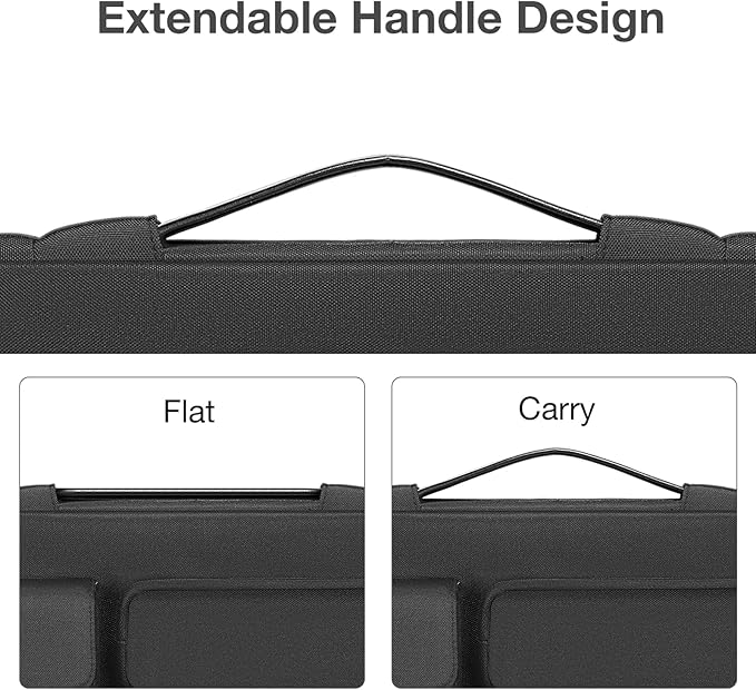MOSISO 360 Protective Laptop Case 17.3 inch, 17-17.3 inch Laptop Sleeve Compatible with Dell HP Lenovo Asus Acer Alienware Notebook Computer, Side Open Bag with 2 Raised&1 Flapover Pockets, Black