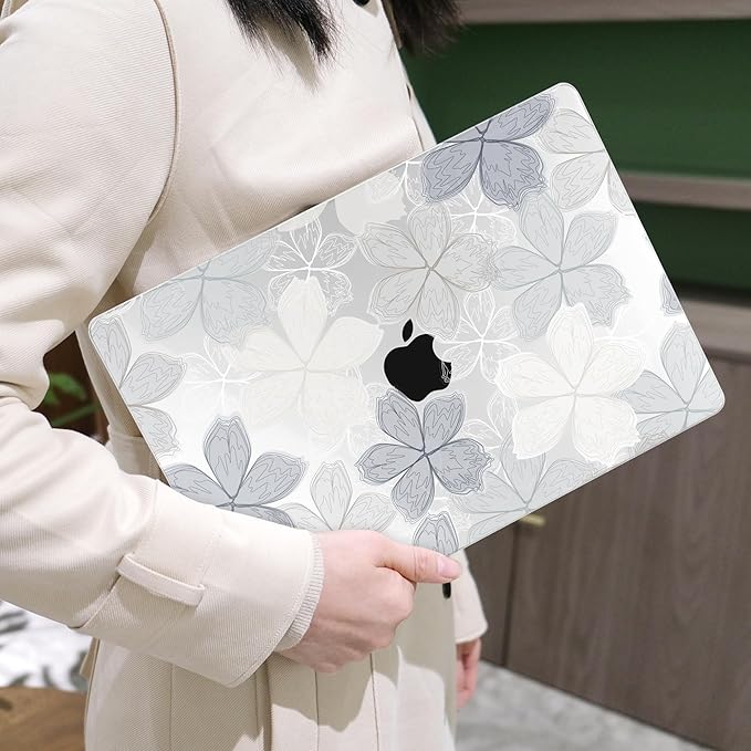 MEEgoodo for MacBook Air 13 inch Case 2021 2020 2019 2018 Released A2337 M1 A2179 A1932 with Touch ID, Plastic Hard Shell & Keyboard Cover Compatible with MacBook Air Case 13.3, Multicolored Roses