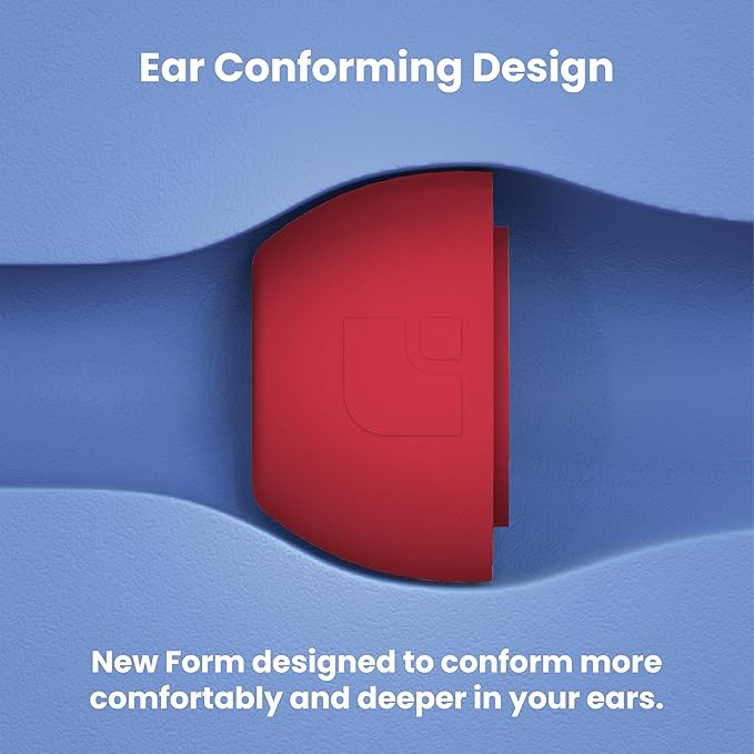 Foam Masters Ultra-Premium Memory Foam Ear Tips for AirPods Pro 1st & 2nd Gen | 3 Pairs | Black Magic Ver 6.0 | Secure | Comfort | Better Noise Cancel | Replacement Buds – Red, Medium