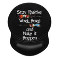 ITNRSIIET Ergonomic Mouse Pad with Gel Wrist Support Small Wrist Rest Smooth Surface Non-Slip PU Base Comfortable Office Supplies Pain Relief, 8.7 x 7.2 inches, Inspirational Quote Black