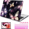 Mektron Designed Case for MacBook Pro 16 Inch A2141 Cover 2019 Release 16" with Liquid Retina Display/Touch ID, Plastic Hard Shell with Keyboard Skin & Screen Protector, Glittering Butterfly