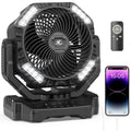 40000mAh Battery Powered Fan, Rechargeable Oscillating Floor Fan with Remote, 136H Cooling Max Camping Essentials for RV, Fathers Day Gift for Men Dad Blue Collar Workers, Co-Branded with AMACOOL