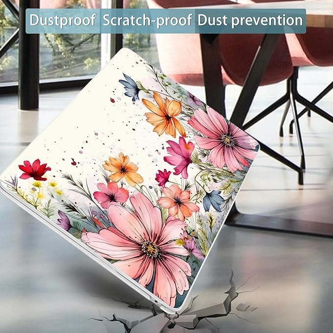Mektron for 2025 M4 MacBook Air 13.6 Inch A3240 Case Fits 2023 A2681 M2 2024 A3113 M3 Chip with Liquid Retina Display Touch ID, Printed Plastic Hard Shell Cover for MacBook Air 13.6", Colorful Floral