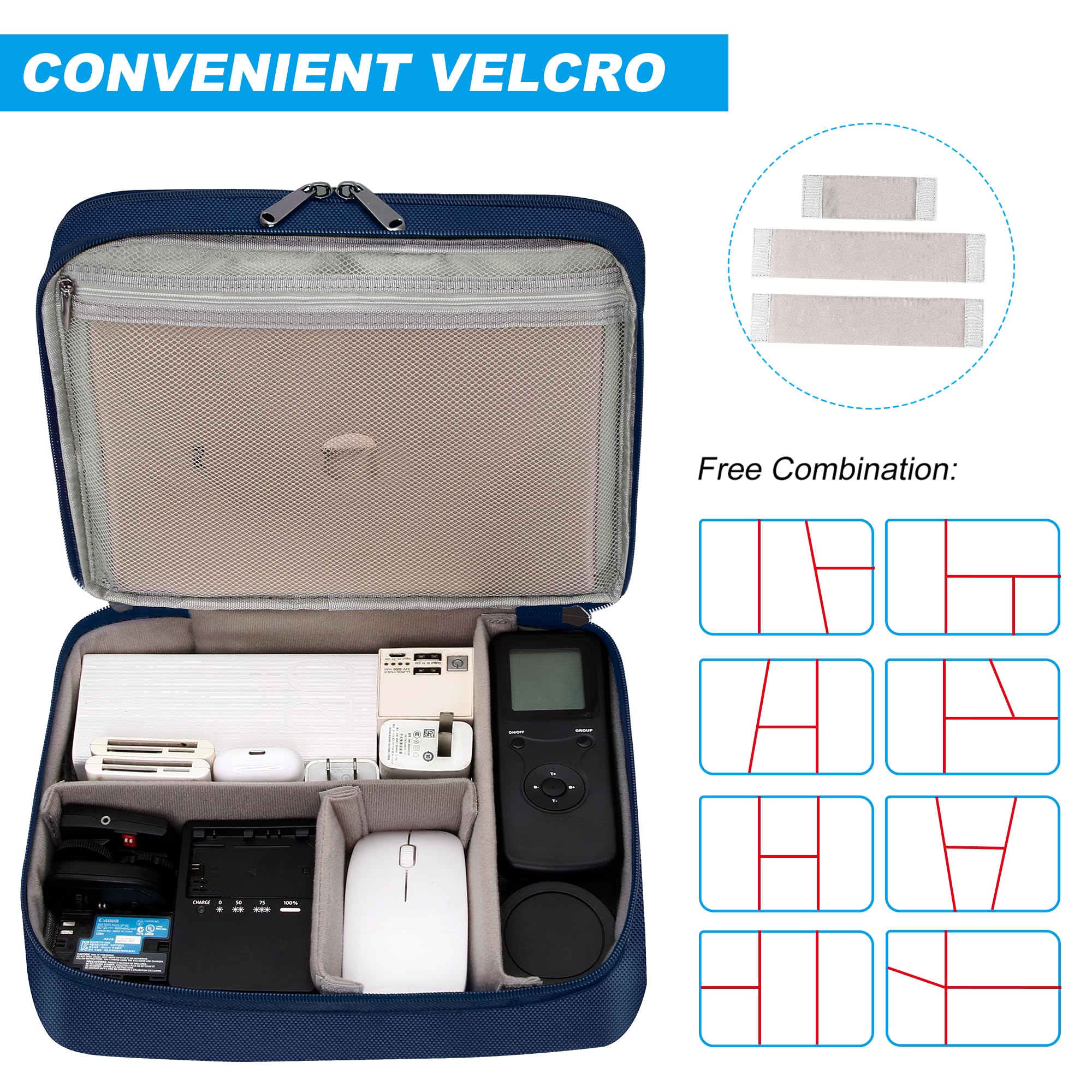 CILLA Electronic Organizer Travel Case, Travel Cord Organizer Case Portable Waterproof Cable Organizer Bag for Charger, Cord, USB, Power Bank, Earphone