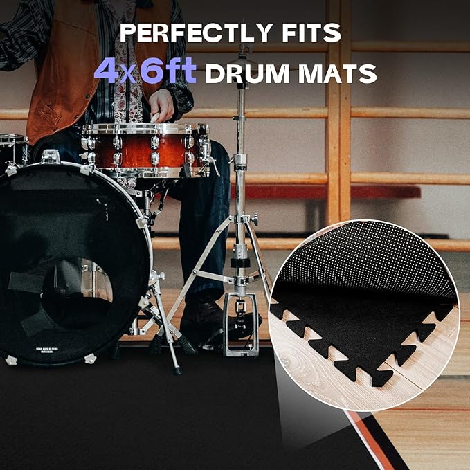 Starfavor Sound Absorbing Interlocking Floor Mats Pads 18 Pcs, 15.7" x 11.8" Anti-Vibration Sound Proof Puzzle Felt Padding - Protect Hardwood Floor