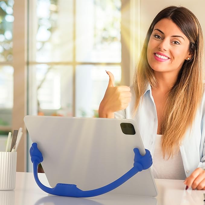 Honsky Thumbs Up 2 Pack Tablet Stand - Compatible with iPad, Samsung Galaxy Tabs, iPhone Pro Max - Universal Cute, Blue/Yellow