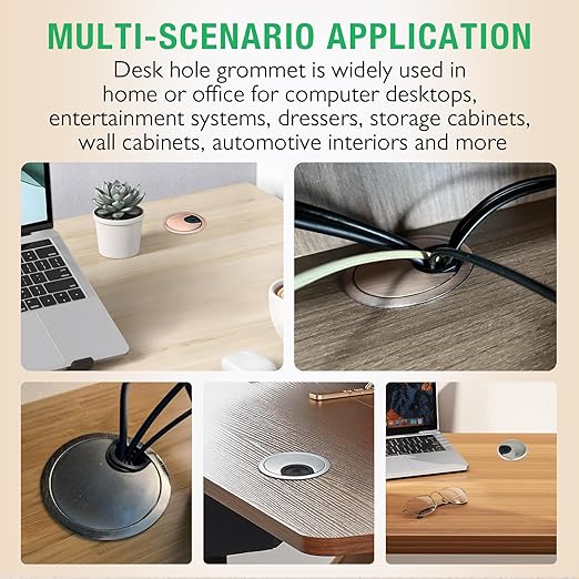 1 Pcs Desk Grommet 2-3/8" / 60 mm, Desk Cord Hole Cover, Cable Grommet Metal Zinc Alloy Materilal, Desk Hole Grommet for Home & Office Pc, Detachable Cable Cord Organizer-Bronze