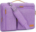 MOSISO 360 Protective Laptop Shoulder Bag,13-13.3 inch Computer Bag Compatible with MacBook, HP, Dell, Lenovo, Asus Notebook,Side Open Messenger Bag with 4 Zipper Pockets&Handle, Lilac
