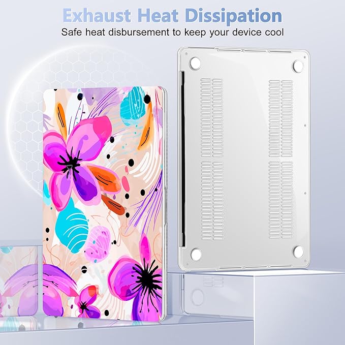 for MacBook Pro 16 inch Case 2019 2020 Release Model A2141, Plastic Hard Shell Cover with Keyboard Cover & Screen Protector for MacBook Pro 16 inch with Touch Bar & Touch ID, Trendy Floral
