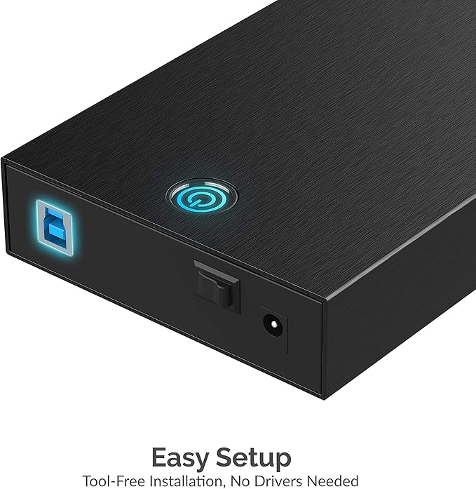 SABRENT USB 3.0 Enclosure for 2.5” & 3.5” SATA HDD/SSD – Tool-Free, UASP, LED Indicator, Plug & Play, Power Adapter & Cable Included – External Hard Drive Case for Windows/macOS/Linux (EC-KSL3)