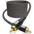EMK RCA to RCA Subwoofer Cable – 24K Gold-Plated Connector Nylon Braided Double Shielded Audio Cable Digital&Analog Signal Support for Amplifiers Subwoofer Home Theater Hi-Fi Systems Black/25ft/8m