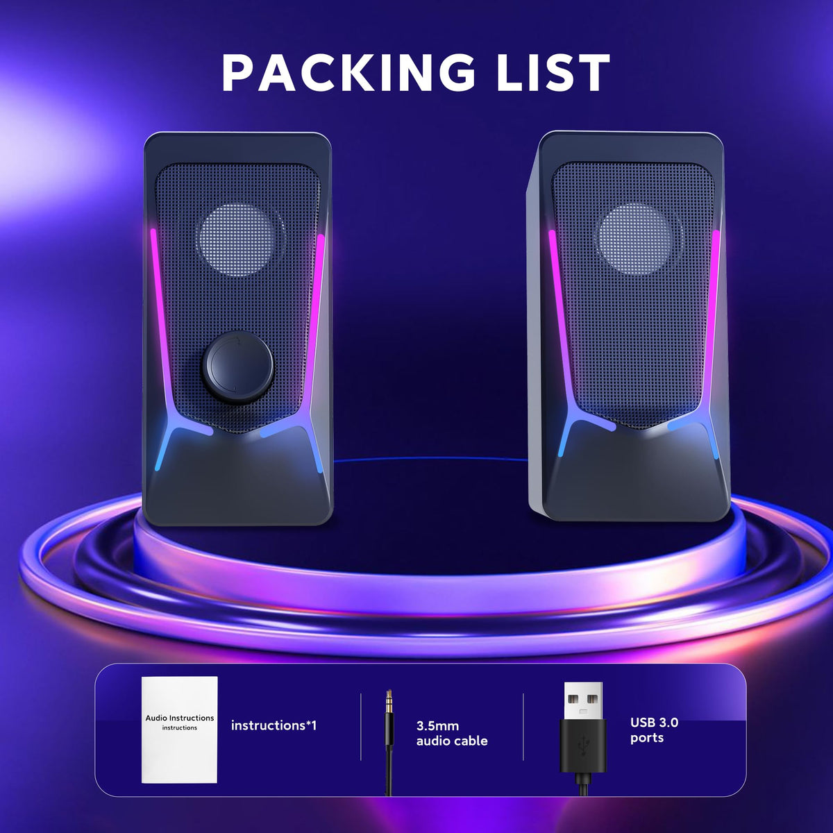 ROSON Computer Speakers for Desktop PC, Gaming Speaker with Volume Control