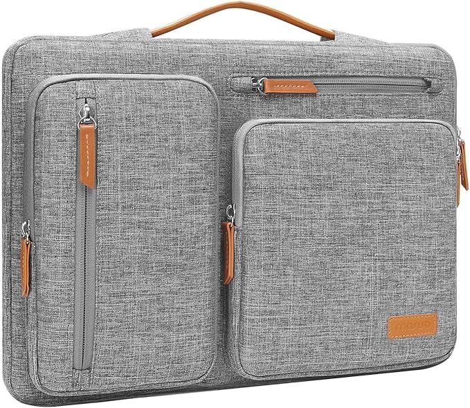 MOSISO 360 Protective Laptop Case 13.3 inch, 13-13.3 inch Laptop Sleeve Compatible with MacBook Air/Pro 13 / Pro 14,HP Dell Acer ASUS,Side Open Carrying Case with 4 Zipper Pockets&Handle, Gray