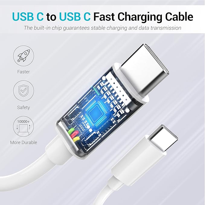 Phone 15 16 Charger, 30W Super Fast Charging, USB C Block Type C Cable Cord [ 6.6ft + 10ft ] for iPhone 16,16 Plus,16 Pro,16 Pro Max, iPhone15, iPad Pro 12.9/11, Galaxy S25, S24,S23-2Pack