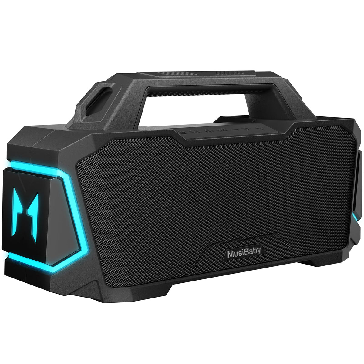 Musibaby 80W Portable Bluetooth Speaker, Loud Bass, IPX6 Waterproof, Black