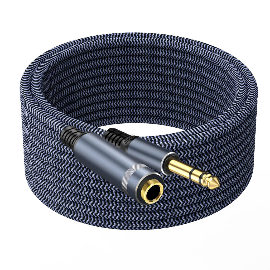 TAISUSAN 1/4 inch 10ft Stereo Headphone Guitar Cable, Male to Female, Quarter inch Headphone Extension