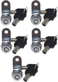 Admiral Locks Tubular Cam Lock, Keyed Alike Removable Key RV Compartment Storage Lock Cabinet Locks (Chrome Pack of 5, 5/8" 180°)