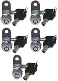 Admiral Locks Tubular Cam Lock, Keyed Alike Removable Key RV Compartment Storage Lock Cabinet Locks (Chrome Pack of 5, 5/8 Inch 180°)
