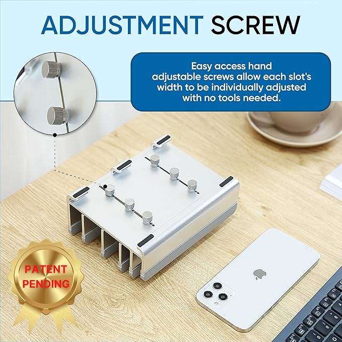 Elestoria Adjustable Laptop Stand - Fits 5 Devices, Modern Design, Tool Free Adjustment, Protective & Stable