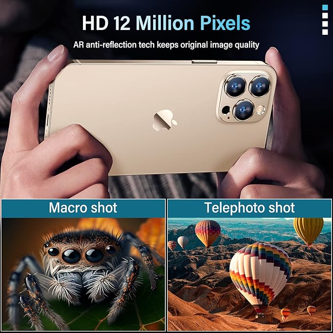 Uyiton for iPhone 12 Pro Max Camera Lens Protector, [Drop Protection][Strong Adsorption] 9H Tempered Glass Camera Cover Screen Metal Ring Case Friendly Scratch Resistant Easy to Install - Gold