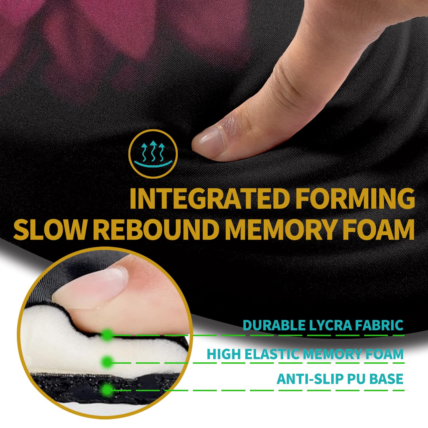 Hokafenle Ergonomic Mouse Pad Wrist Support with Stepped-Wedge Design, Wrist Rest Pain Relief Mousepad Filled with Memory Foam, Carpal Tunnel Mousepad for Wireless Mouse(12x8 inch, Pink Flower)