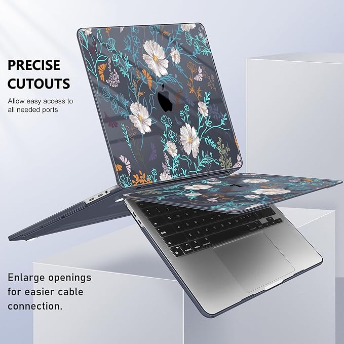 for MacBook Pro 16 inch Case 2019 2020 Release Model A2141, Plastic Hard Shell Cover with Keyboard Cover & Screen Protector for MacBook Pro 16 inch with Touch Bar & Touch ID, Rustic Flowers