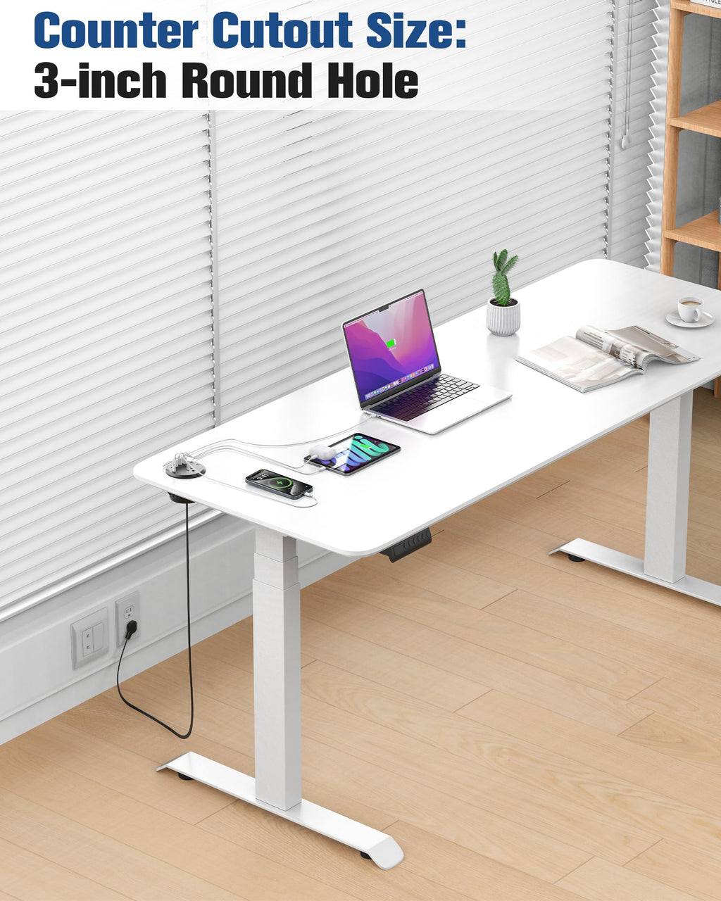 3 inch Desk Power Grommet USB C 65W,Ultra-Flat Plug Power Strip