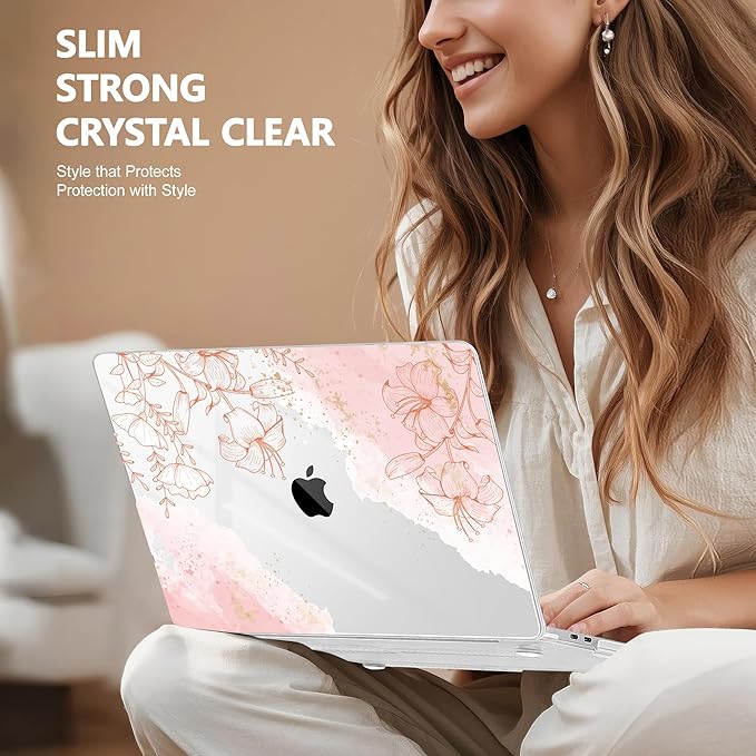 for MacBook Pro 16 inch Case 2019 2020 Release Model A2141, Plastic Hard Shell Cover with Keyboard Cover for MacBook Pro 16 inch with Touch Bar & Touch ID - Watercolor Floral