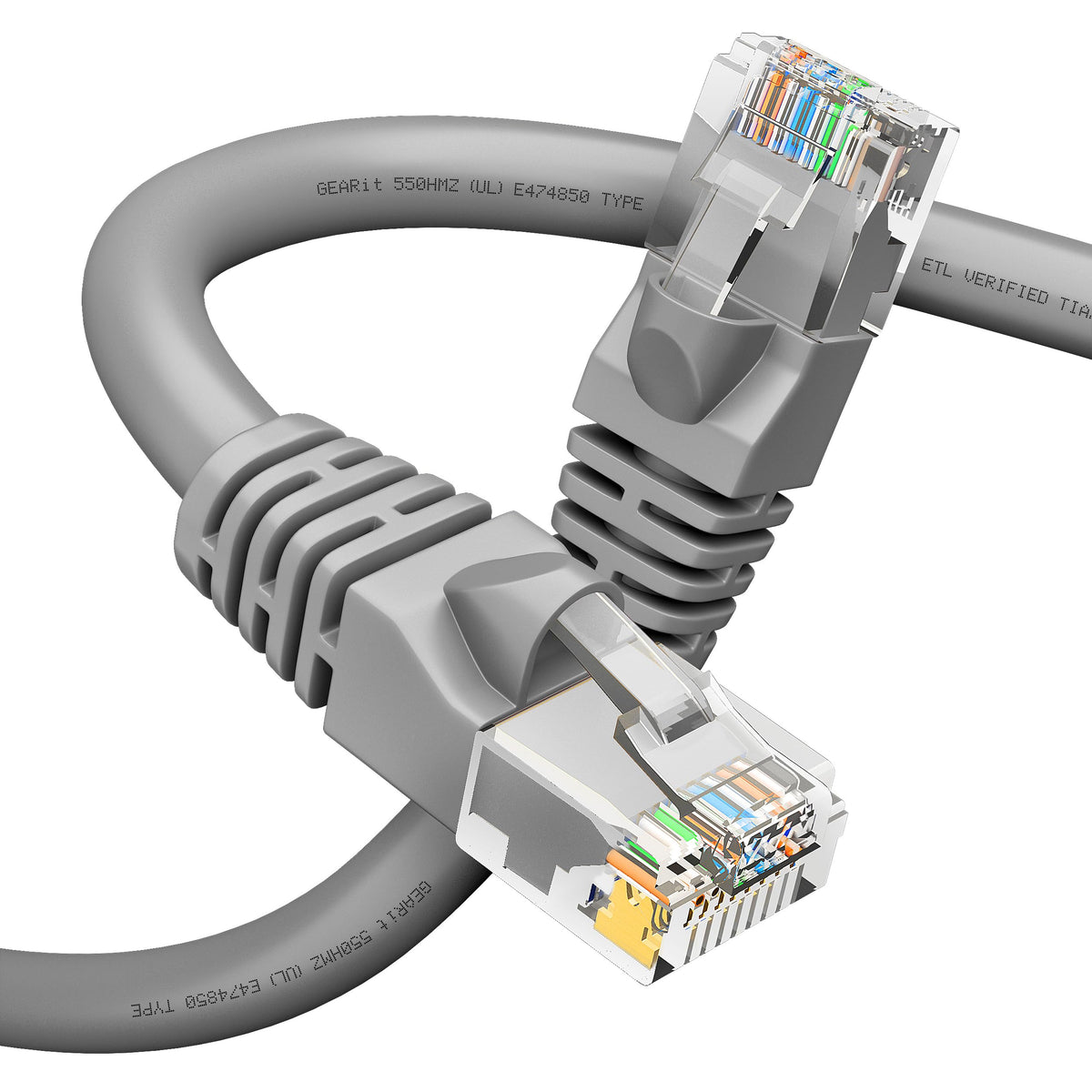 GEARit Cat6 Patch Cables Cat 6 Ethernet Cable 25 ft 1-Pack Black
