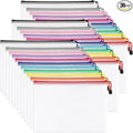 36Pack Mesh Zipper Pouch Bags, Waterproof A4 Letter Size Document Zipper Pouches for Storage, Teacher School, Toys, Puzzle, Office, 12 Colors