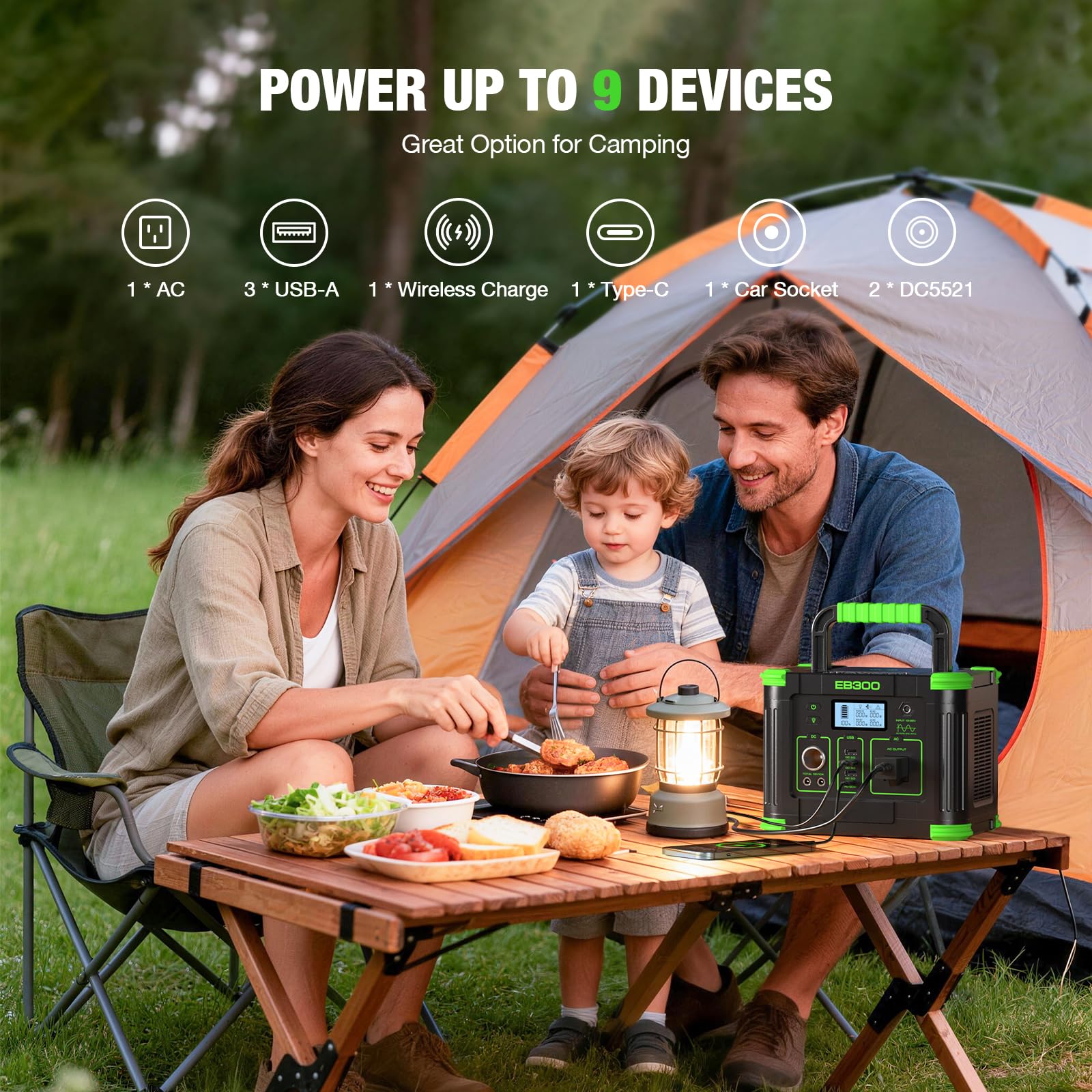 GRECELL 330W Portable Power Station with 100W Solar Panel