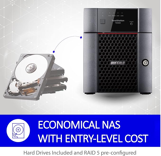 BUFFALO TeraStation Essentials 4-Bay Value-Focused Desktop NAS 24TB (4x6TB) with Hard Drives Included