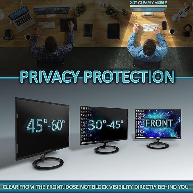 Privacy Screen Filter for 18.5 Inches (Screen Measured Diagonally) Desktop Computer Monitor, Aspect Ratio 16:9 (16.14 inch width x 9.09 inch height)