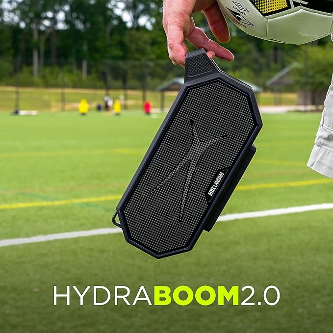 Altec Lansing Portable Bluetooth Speaker HYDRABOOM 2.0, 32W Output Power, 16Hr Playtime, Party Sync, Qi Wireless Charging, Everything-Proof, Voice Assistant Compatible - Black