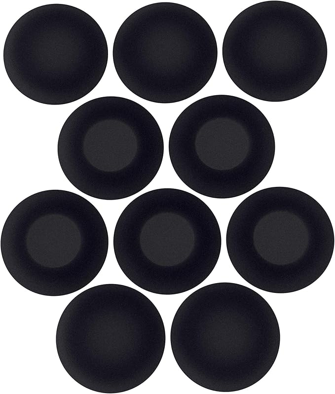 Ear Cushions Ultra Soft Foam Cover 60mm - 2.4" inch Replacement for Most Standard Size Office Telephone Headsets, Headphones, Earphones Earbuds (Black) 10 Pack